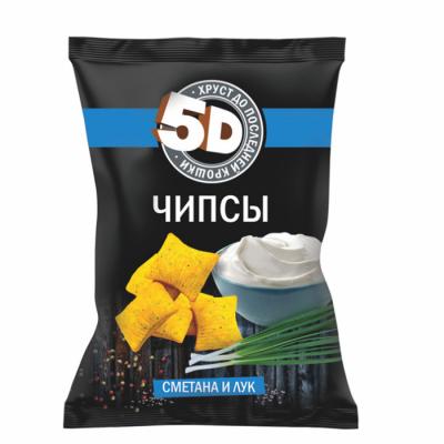 Чипсы пшеничные 5D со вкусом сметана лук 90г*28