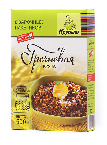 Гречневая крупа варочные пакеты 0,5кг*6 КРУПЫШ