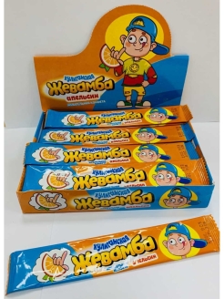 Жевательная конф Жевамба SUPER TATTOO апельсин 10г*50 Канди Клаб